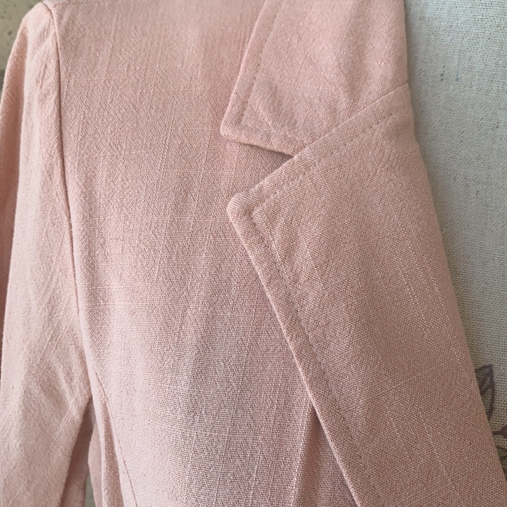 โDONATEDโPeach Blush Button Up V-neck Tie Waist Dress - Picture 7 of 15